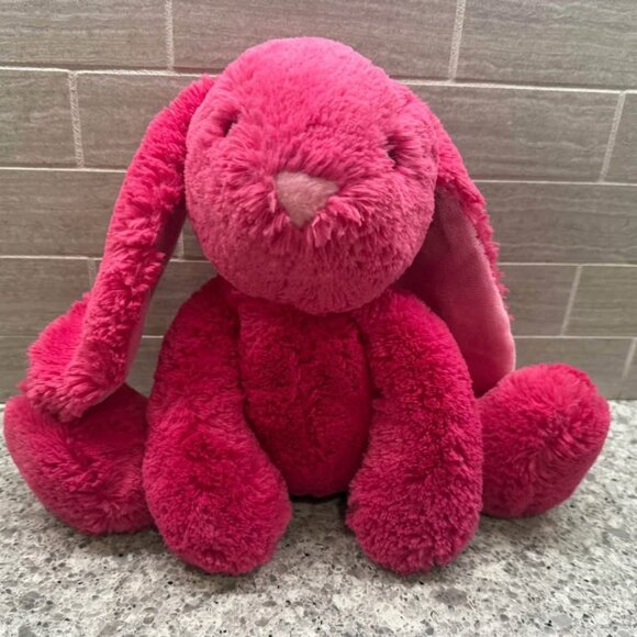 Sweet Loved Hot Pink Purely Luxe Aurora Plush Stuffed Floppy Bunny 9‎ inches - Picture 7 of 10